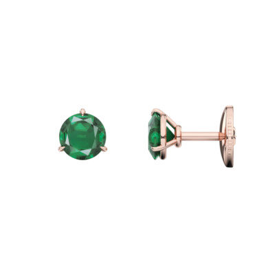 Boucles d'oreilles Infini en or rose et saphirs verts