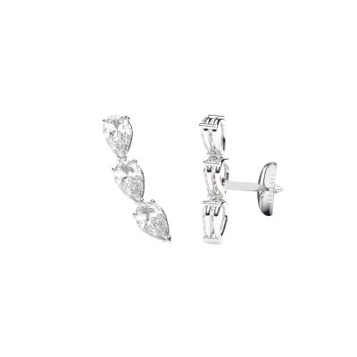 Boucles d'oreilles Infini en or blanc et diamants
