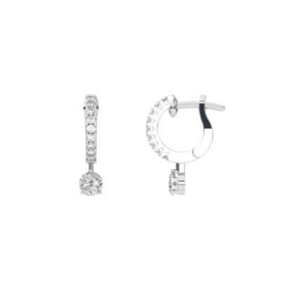 Boucles d'oreilles 1897 en or blanc et diamants