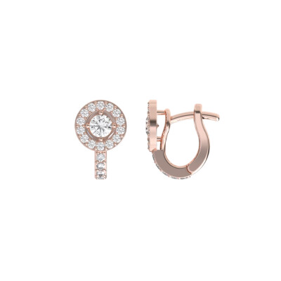 Boucles d'oreilles 1897 en or rose et diamants