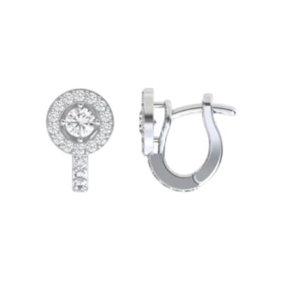 Boucles d'oreilles 1897 en or blanc et diamants