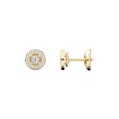 Boucles d'oreilles 1897 en or jaune et diamants