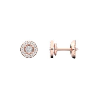 Boucles d'oreilles 1897 en or rose et diamants