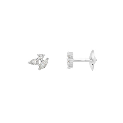 Boucles d'oreilles Infini en or blanc et diamants
