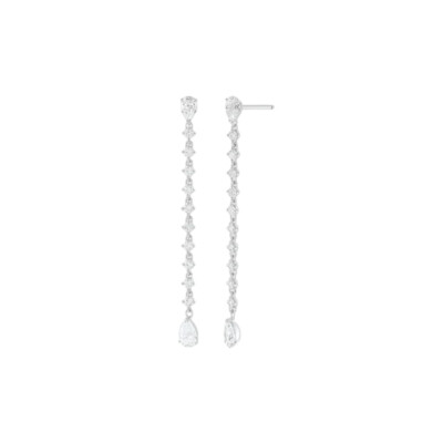 Boucles d'oreilles pendantes 1897 en or blanc et diamants
