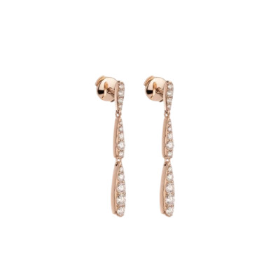 Boucles d'oreilles pendantes SoHo en or rose et diamants