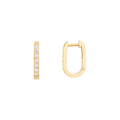 Boucles d'oreilles créoles SoHo en or jaune et diamants