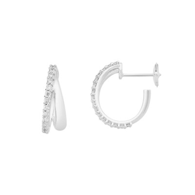 Boucles d'oreilles créoles SoHo en or blanc et diamants
