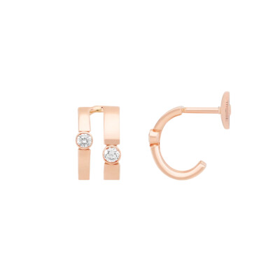Boucles d'oreilles Bulles en or rose et diamants