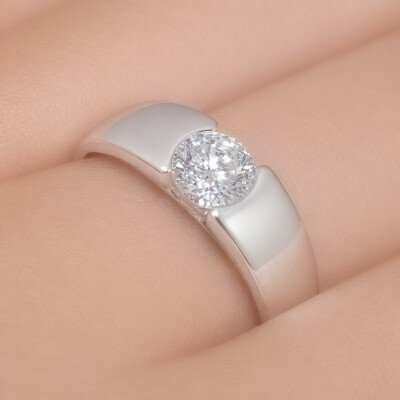 Bague Bulles en or blanc et diamant certifié