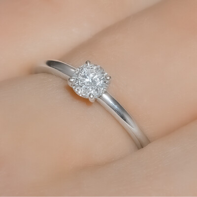 Bague Infini en or blanc et diamant certifié