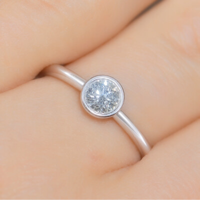 Bague Bulles en or blanc et diamant certifié