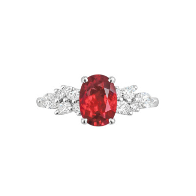 Bague Infini en or blanc, rubis et diamants