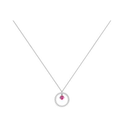 Collier 1897 en or blanc, saphir rose et diamants