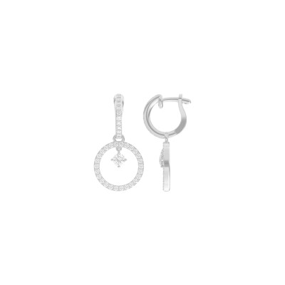 Boucles d'oreilles Infini en or blanc et diamants
