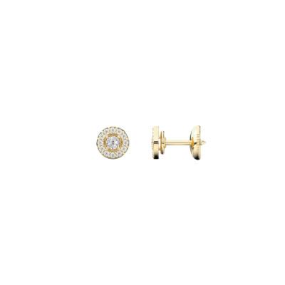 Boucles d'oreilles 1897 en or jaune et diamants