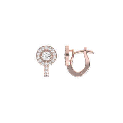 Boucles d'oreilles 1897 en or rose et diamants