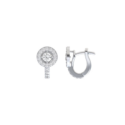 Boucles d'oreilles 1897 en or blanc et diamants