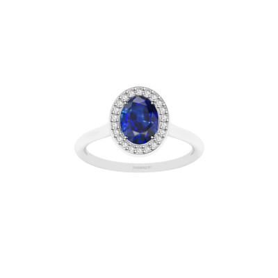 Bague 1897 en or blanc, saphir et diamants