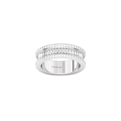 Bague Art Déco en or blanc et diamants