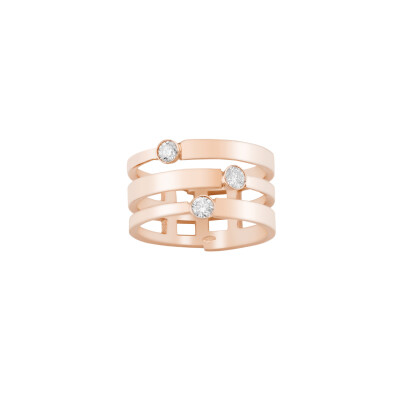 Bague Bulles en or rose et diamants