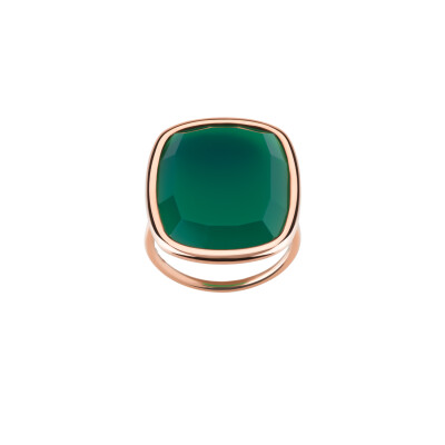 Bague Luna B en or rose et agate