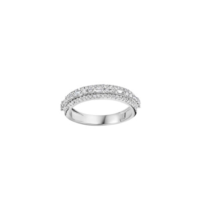 Bague Art Déco en or blanc et diamants