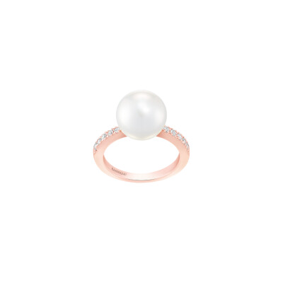 Bague 1897 en or rose, perle d'eau douce et diamants