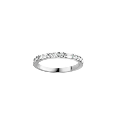 Bague Art Déco en or blanc et diamants