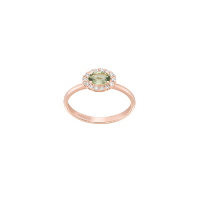 Bague 1897 en or rose, saphir vert et diamants