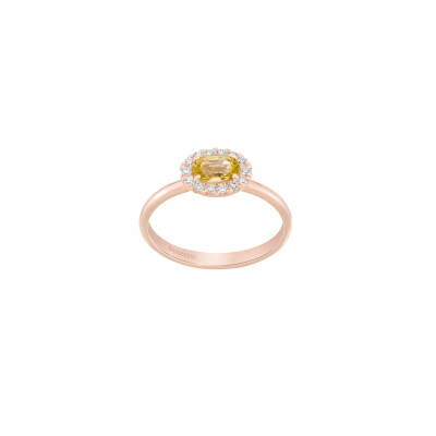 Bague 1897 en or rose, saphir jaune et diamants