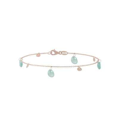 Bracelet Luna B en or rose et amazonite