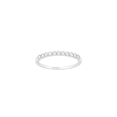 Alliance Bulles en or blanc et 1/2 tour diamants