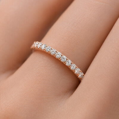 Alliance Infini en or rose et diamants
