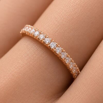 Alliance Infini en or rose et diamants