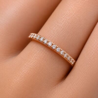 Alliance Infini en or rose et diamants