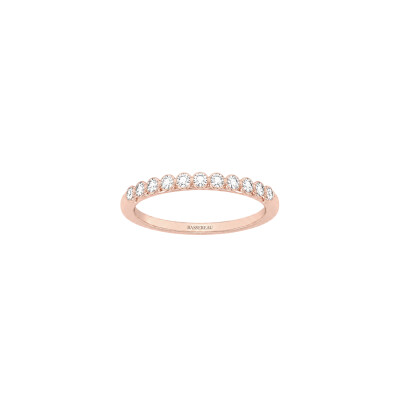 Alliance Bulles en or rose et diamants