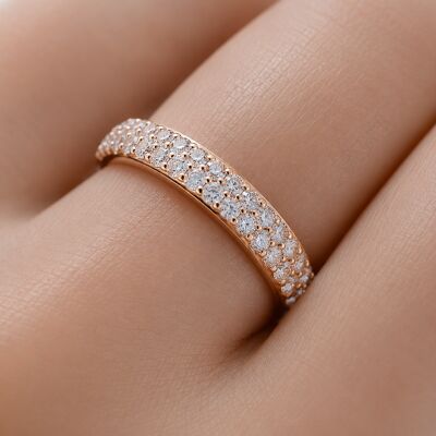 Alliance Infini en or rose et diamants