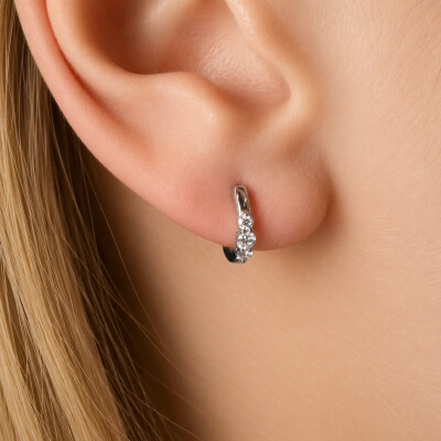 Boucles d'oreilles Infini en or blanc et diamants