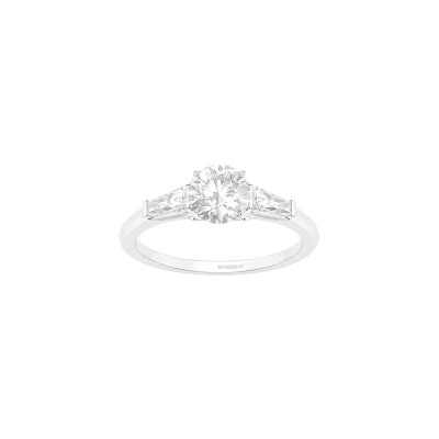 Bague Art Déco en or blanc et diamants certifié
