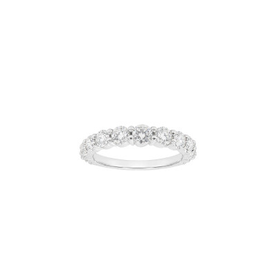 Alliance en or blanc et diamants