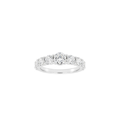 Alliance en or blanc et diamants