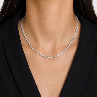 Collier Infini en or blanc rivière de diamants