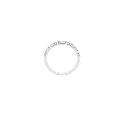 Bague demi-tour pavage diamants sur or blanc
