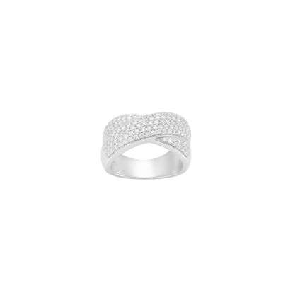 Bague en or blanc et pavage diamants