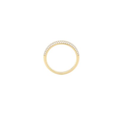 Bague demi-tour pavage diamants sur or jaune
