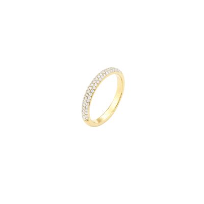 Bague demi-tour pavage diamants sur or jaune