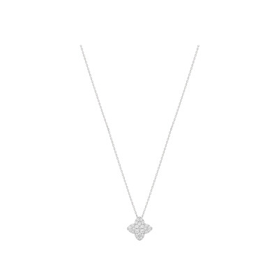 Collier étoile en or blanc diamants sertis griffes sur chaine