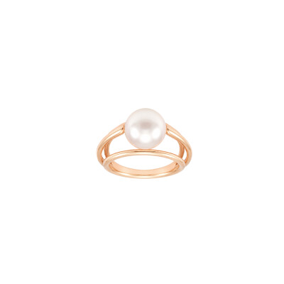 Bague en or rose et perle d'eau douce rose