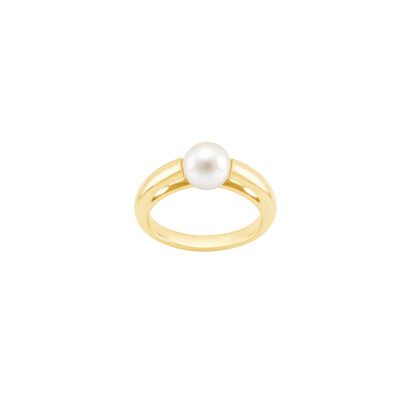Bague en or jaune et perle de culture Akoya 6,5 - 7mm